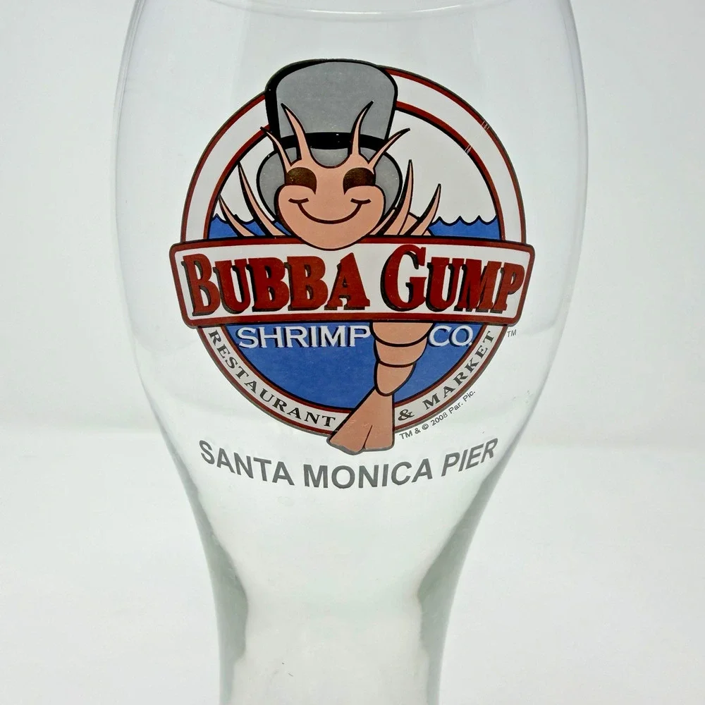 2008 Bubba Gump Santa Monica Pier Collectible Pilsner Glass Beer 9” Tall